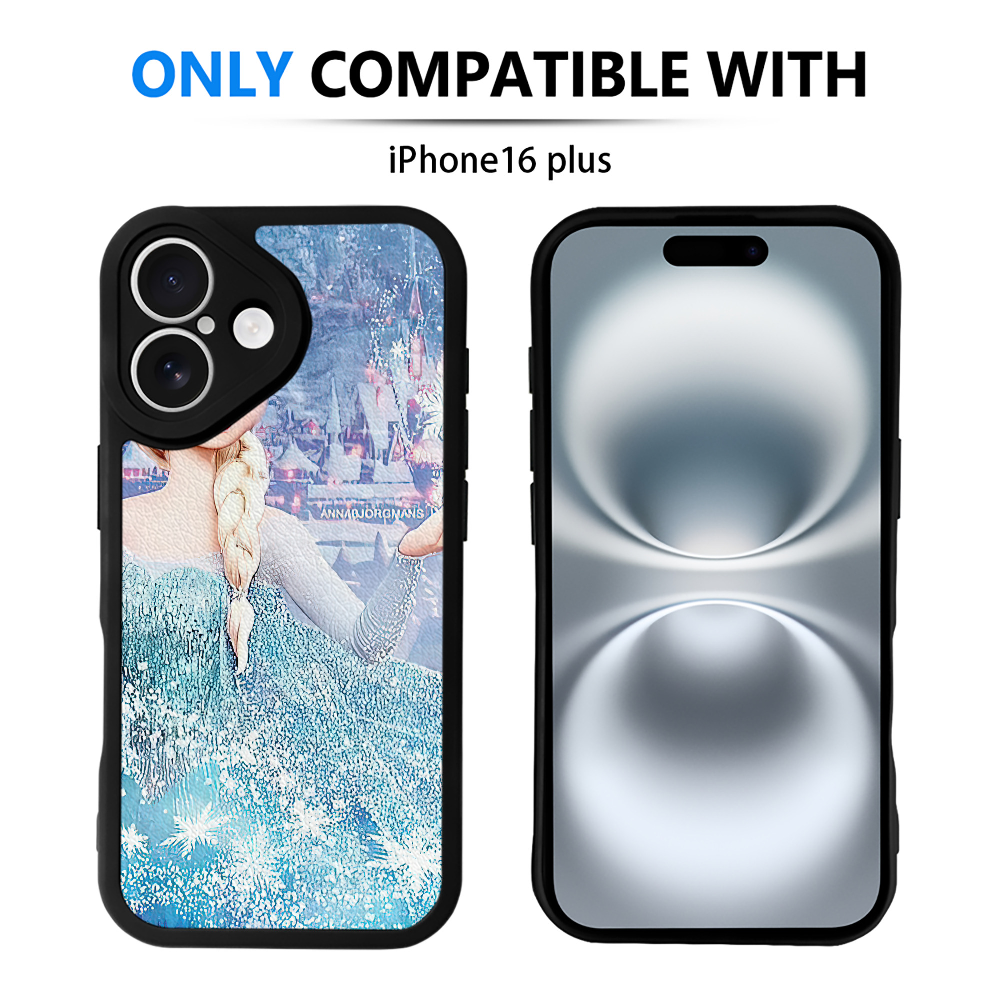 （画像用） アナと雪の女王 アンナ エルサ Frozen Anna Elsa 【iPhone 16シリーズ対応】シリコンスマホケース（レザー調） 材質：シリコン